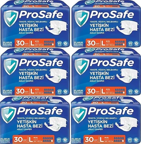 Prosafe Belbantlı Büyük Boy L 30'lu 6 Adet Hasta Bezi ürün görseli 1