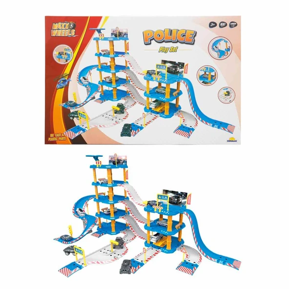 Maxx Wheels 4 Katlı Polis Garaj Seti 100 Parça ürün görseli 1