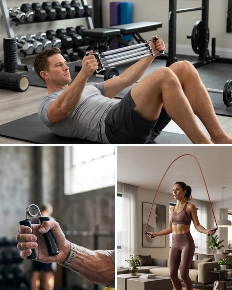 Ev Spor Seti Atlama İpi El Yayı Karın Egzersiz Aleti Fitness Seti ürün görseli 1