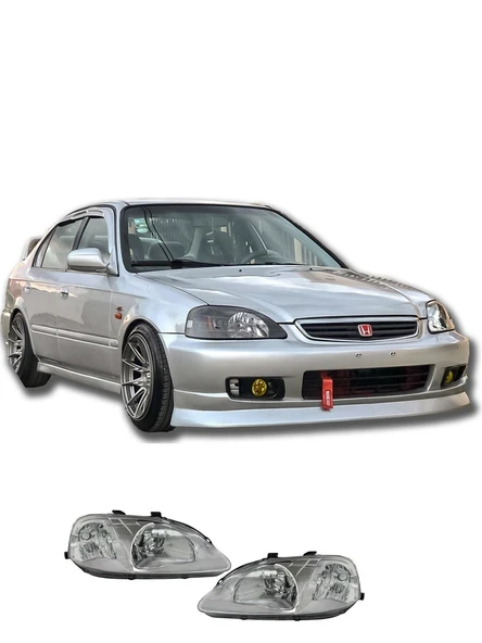 honda civic 1999.2001 uyumlu oem tip krom far ürün görseli 1