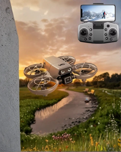 Led Işıklı Mini Drone Kameralı Headless Ve App Destekli ürün görseli 1