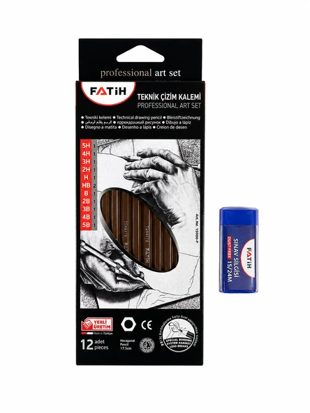 FATİH Professionel Dereceli Kalem Set+Silgi ürün görseli 1