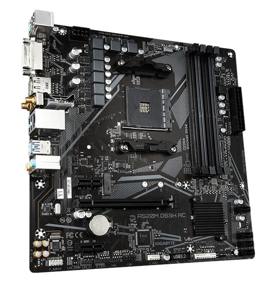 Gigabyte A520M DS3H AC AM4 D4 Dvi-D Hdmi Dp - Resim 2