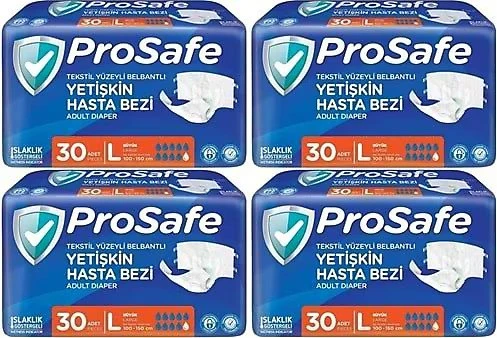 Prosafe Belbantlı Büyük Boy L 30'lu 4 Adet Hasta Bezi ürün görseli 1