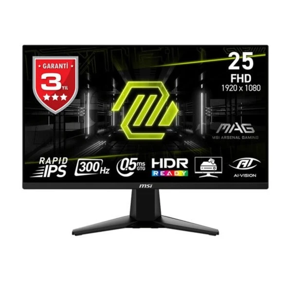 MSI 24.5 MAG 255XF 0.5MS(GTG) 300HZ GAMING MONİTÖR 1920X1080(FHD) ürün görseli 1