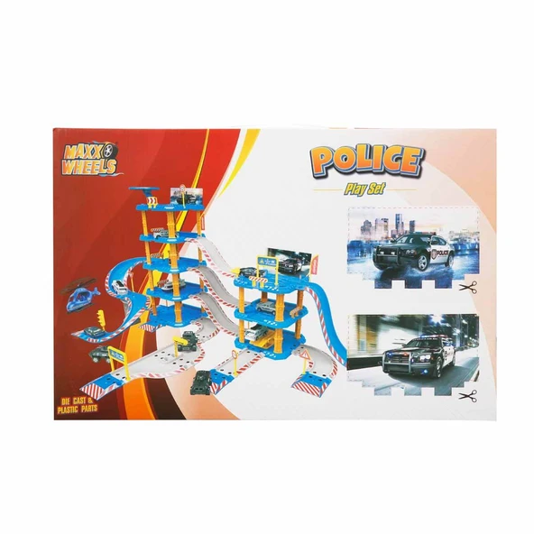 Maxx Wheels 4 Katlı Polis Garaj Seti 100 Parça - Resim 2