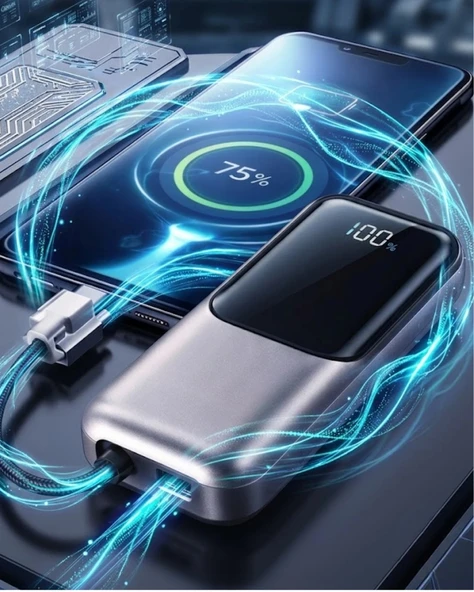 LED Ekranlı Süper Fast Charge Özellikli Mini Powerbank ürün görseli 1