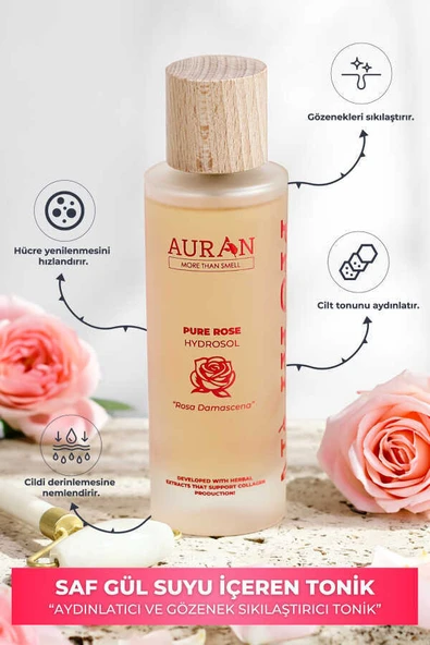 Auran Auran Saf Gül Hidrosolü, Cilt Bakım Toniği Pure Rose Hydrosol 100ml ürün görseli 1