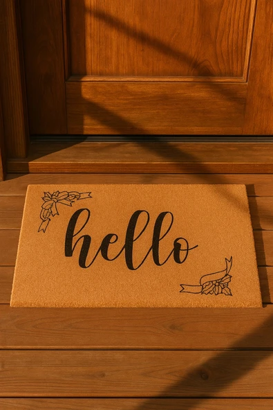 Valerine Life Velür Coco Dokulu Welcome Hoş Geldiniz Kapı Önü Dış Mekan Paspası 45x70cm 27YCM260118 ürün görseli 1