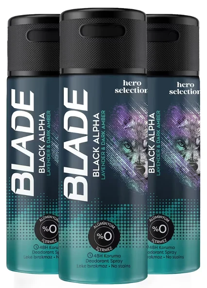 Blade Black Alpha Erkek Deodorant 150 ml (3 adet) ürün görseli 1