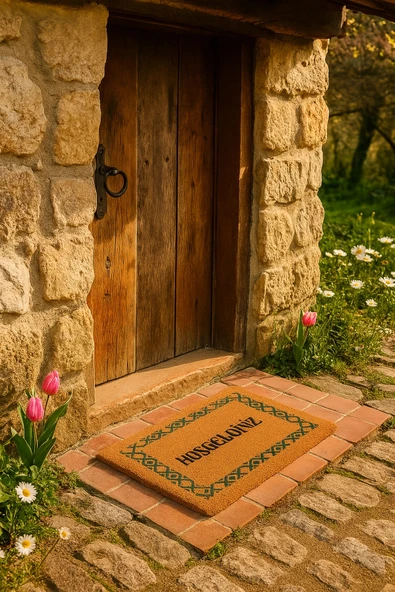 Valerine Life Velür Coco Dokulu Welcome Hoş Geldiniz Kapı Önü Dış Mekan Paspası 45x70cm 27YCM260115 ürün görseli 1