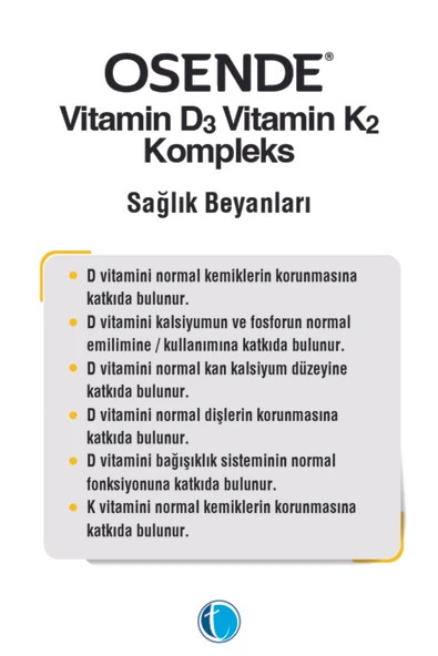 OSENDE D3K2 KOMPLEKS 20 ML DAMLA - Resim 5