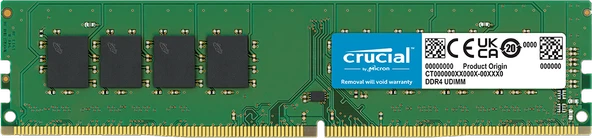 CRUCIAL 16GB DDR4 3200MHZ CL22 PC RAM VALUE CT16G4DFD832A ürün görseli 1