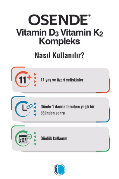 OSENDE D3K2 KOMPLEKS 20 ML DAMLA - Resim 4