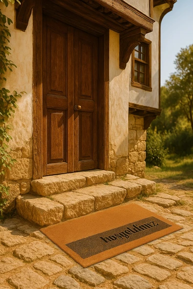 Valerine Life Velür Coco Dokulu Welcome Hoş Geldiniz Kapı Önü Dış Mekan Paspası 45x70cm 27YCM260120 ürün görseli 1