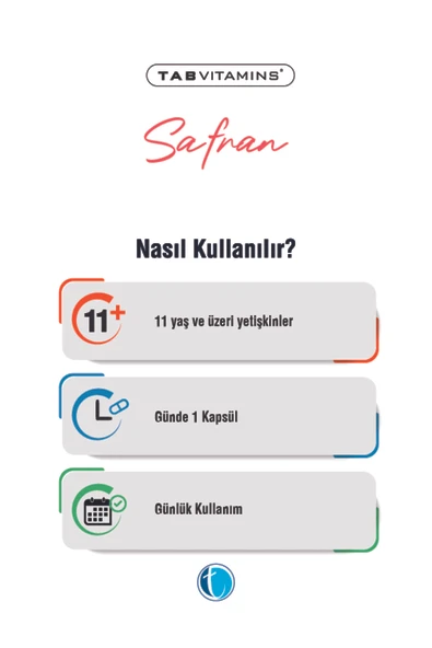TABVITAMINS SAFRAN 50 MG 30 KAPSUL - Resim 3