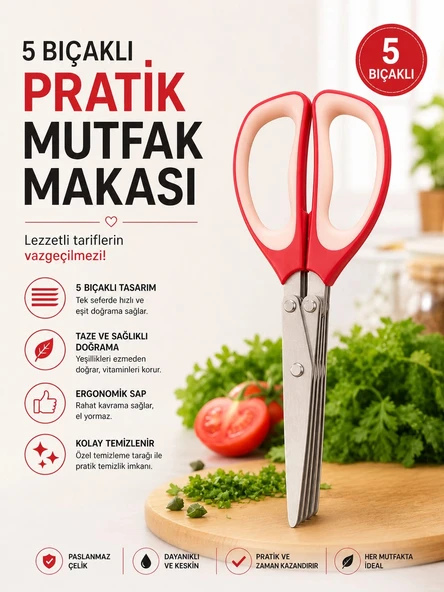 Pionny 5 Bıçaklı Sebze Doğrama Makası ürün görseli 1