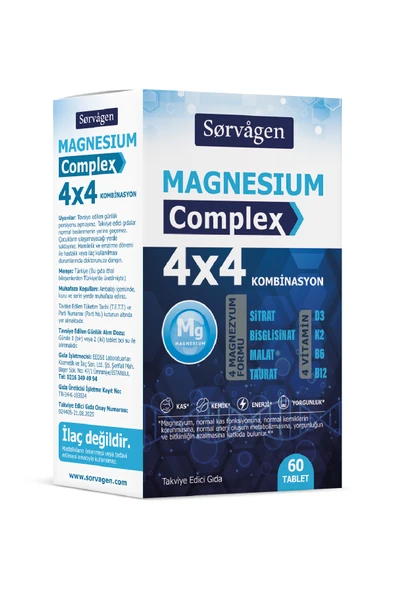 SORVAGEN MAGNEZYUM COMPLEX 4X4 60 TABLET - Resim 2