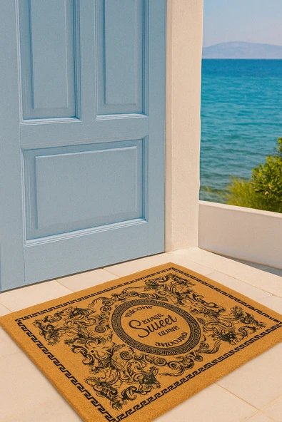 Valerine Life Velür Coco Dokulu Welcome Hoş Geldiniz Kapı Önü Dış Mekan Paspası 45x70cm 27YCM260125 ürün görseli 1