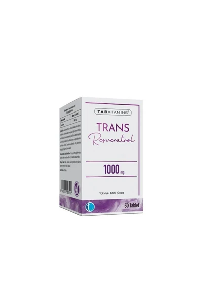 TABVITAMINS TRANS RESVERATROL 30 TABLET ürün görseli 1