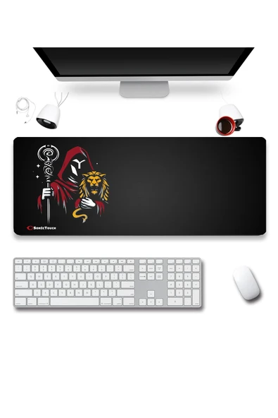 SonicTouch UltraGrand Derin Sarı Kırmızı Siyah Dikişsiz Xl Gaming Oyuncu Klavye Mouse Pad 40x65Cm ürün görseli 1