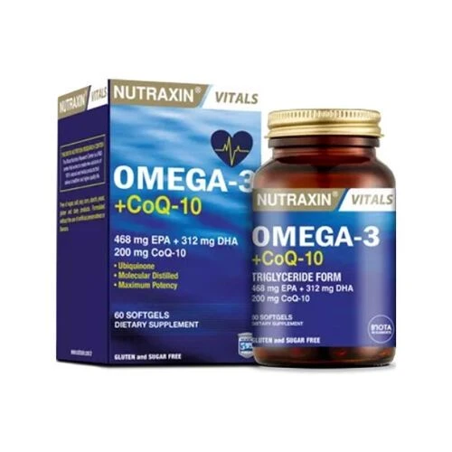 Nutraxin Omega-3 + Co-Q10 60 Softgel ürün görseli 1