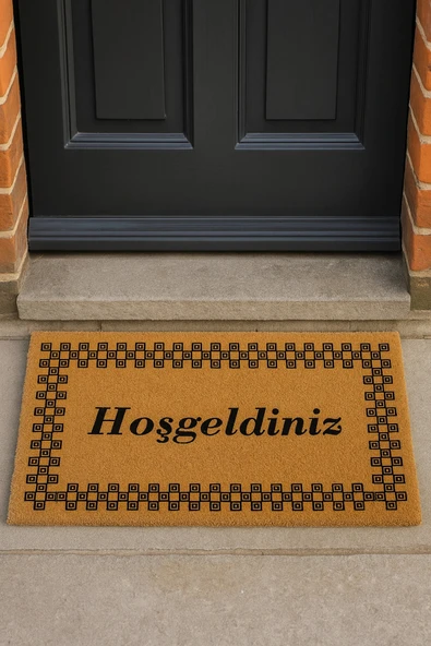 Valerine Life Velür Coco Dokulu Welcome Hoş Geldiniz Kapı Önü Dış Mekan Paspası 45x70cm 27YCM260128 ürün görseli 1