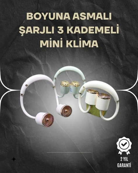 Asılabilir Mini Boyun Fanı | 1000mAh Şarjlı, Turbo Güçlü Rüzgar ürün görseli 1