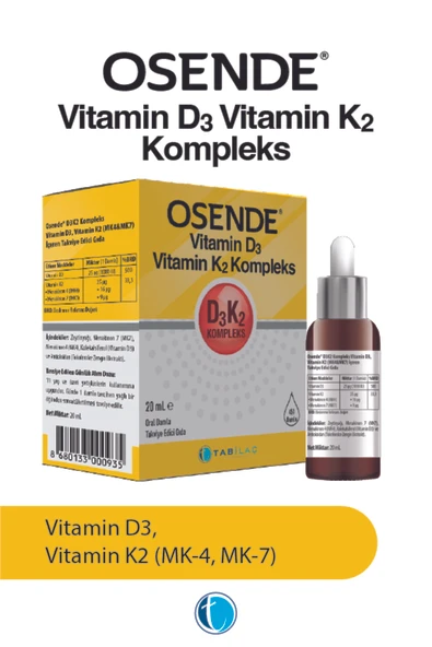 OSENDE D3K2 KOMPLEKS 20 ML DAMLA - Resim 2
