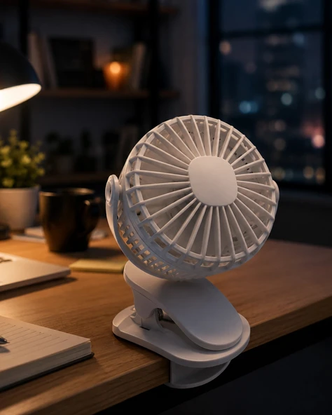 Çalışma Masası ve Yatak Başlığı İçin Klipsli Mini Fan ürün görseli 1