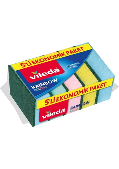 Vileda 5'li Rainbow Bulaşık Süngeri ürün görseli 1
