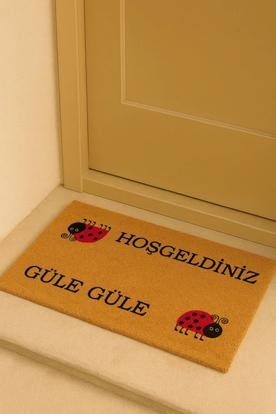 Valerine Life Velür Coco Dokulu Welcome Hoş Geldiniz Kapı Önü Dış Mekan Paspası 45x70cm 27YCM260121 ürün görseli 1