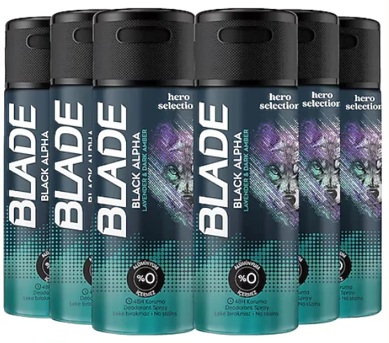 Blade Black Alpha Erkek Deodorant 150 ml (6 adet) ürün görseli 1