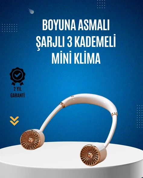 USB Şarjlı Boyun Fanı | Hafif, Katlanabilir, Taşınabilir, Düşük Gürültülü Fan ürün görseli 1