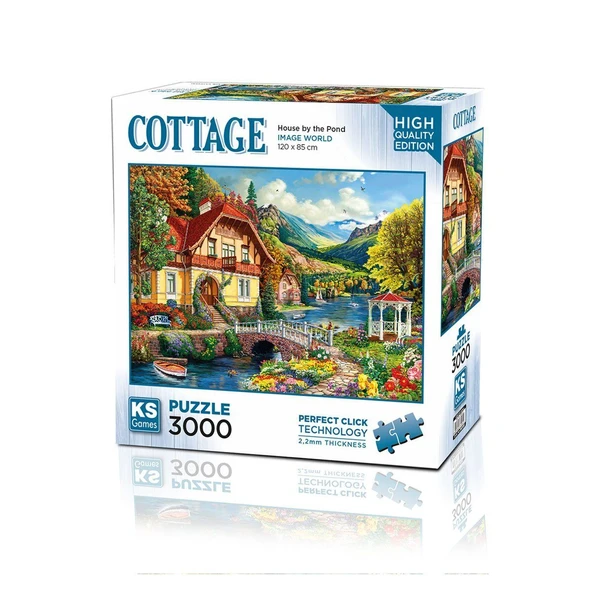 23015 House By The Pond 3000 Parça Puzzle -KS Puzzle ürün görseli 1