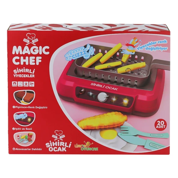 2A550 Magic Chef Barbekü Ocak Seti -Limon Oyuncak - Resim 3