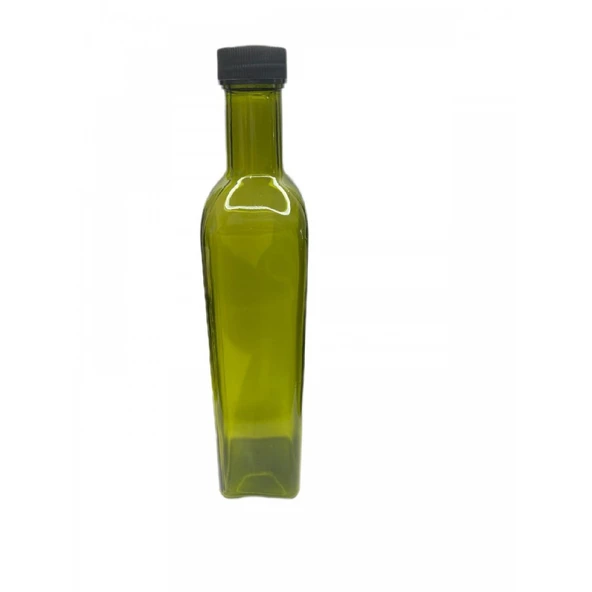 500 ml yeşil dorika şişe, 12 adet, cam şişe, zeytinyağı şişesi, yağ şişesi, dorika şişe ürün görseli 1