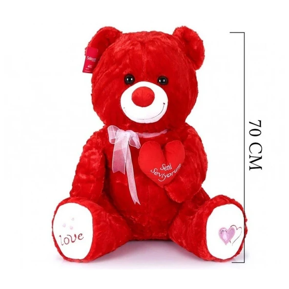 1054 KRM TIKIL AYI 70 CM KIRMIZI - Resim 2