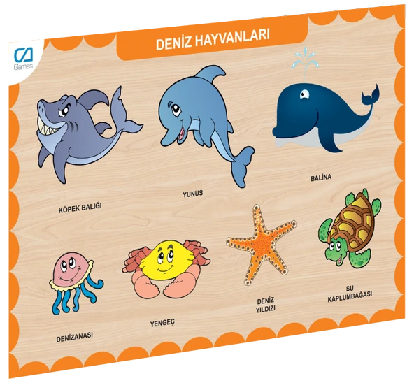 CAAHS-3212 CA GAMES AHŞAP DENİZ HAYVANLARI BUL-TAK ürün görseli 1