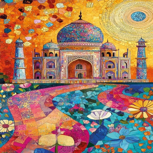 20092 PUZZLE 500 MOSAİC TAJ - Resim 5
