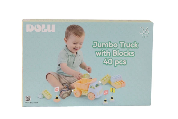 5219 OYUNCAK JUMBO KAMYON VE BLOKLAR 40 PARÇA ürün görseli 1