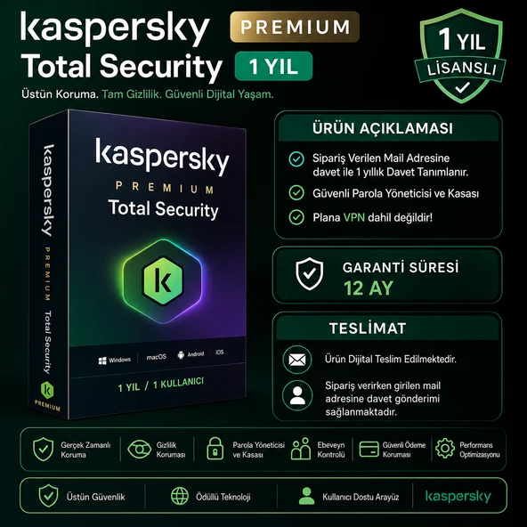 Kaspersky Premium Total Security 1 Yıl ürün görseli 1