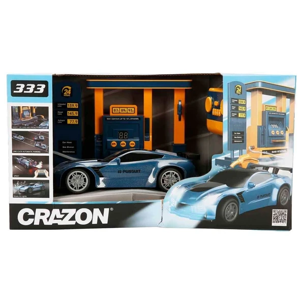 41627 SUN-ZHC-CRN-RC ARABA BENZİN İSTASYONLU DUMAN PÜSK 2 4GHZ SES IŞIK ürün görseli 1