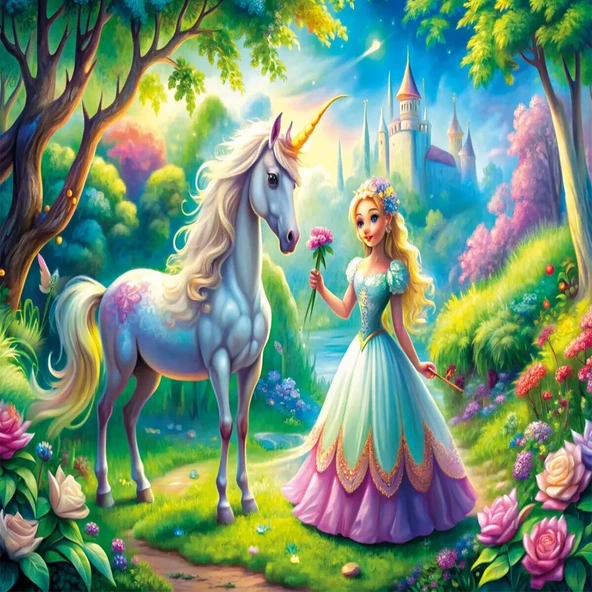 31755 PRINCES UNICORN 50 PARÇA PUZZLE - Resim 2