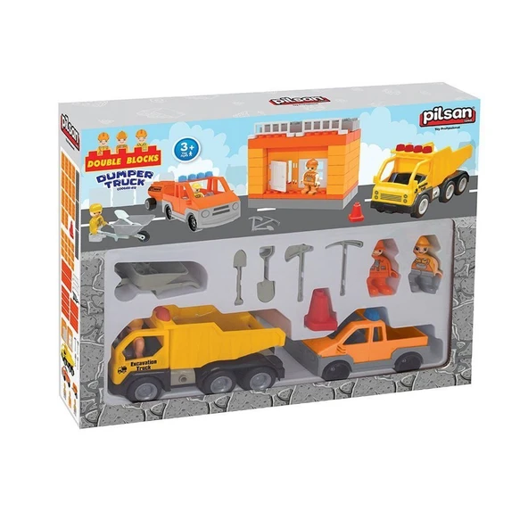 03 612 Double Blocks İnşaat Seti -Pilsan Oyuncak ürün görseli 1