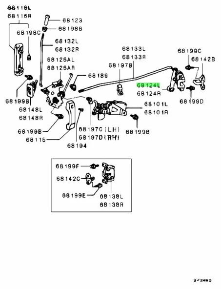 Mitsubishi L300 1990-2008 Kapı Kilidi Orta Sol (Oem No: Mb421085) ürün görseli 1
