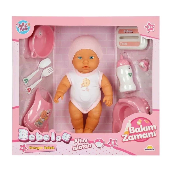 3823 Bebelou Bakım Zamanı Sesli Gülen Ağlayan Bebek 32 cm -Sunman ürün görseli 1
