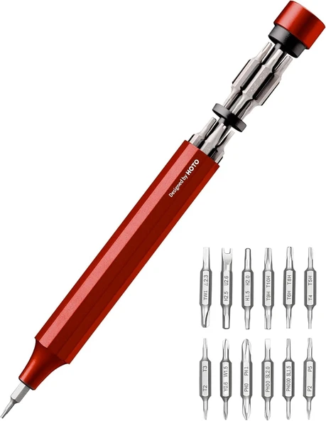 Fixonic Hoto QWLSD004 24'ü 1 Arada Hassas Kalem Tip Tornavida Seti Turuncu Renk ürün görseli 1