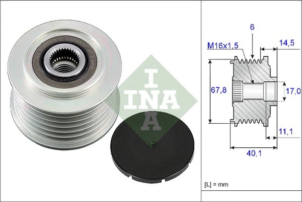 Vw Alternatör Kasnagı - 55473 - İna 535 0052 10 ürün görseli 1