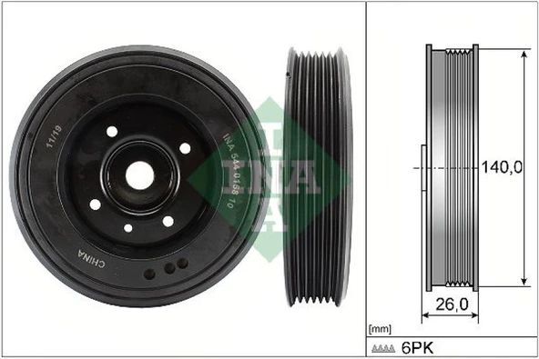 Vw Krank Kasnagı - Krank Kasnagı - İna 544 0158 10 ürün görseli 1